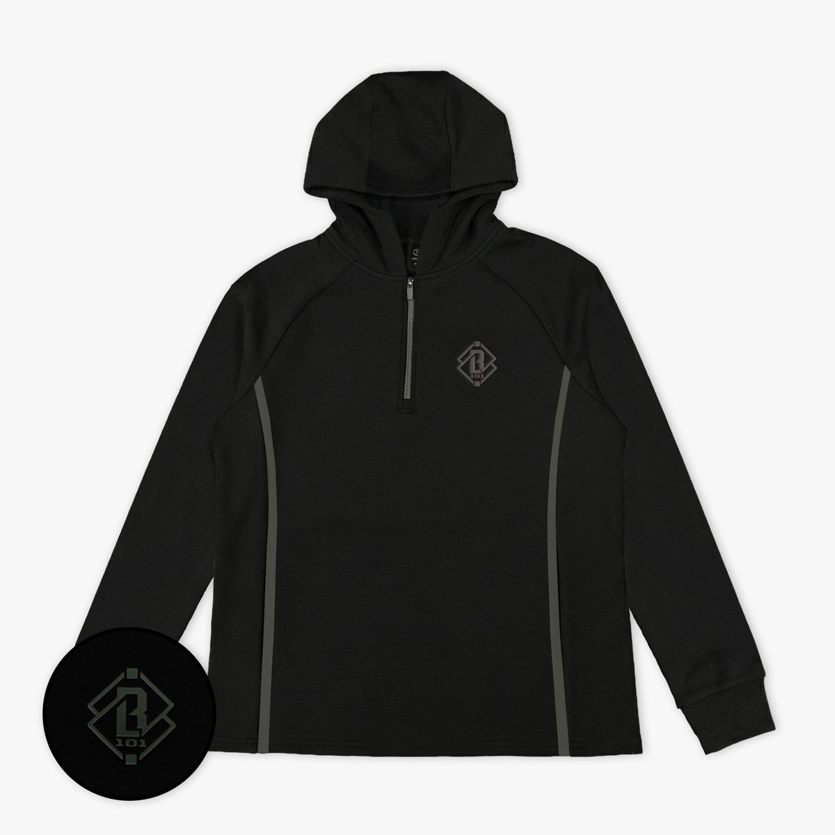 Diamond Tech Knit Zip Hoodie - Black