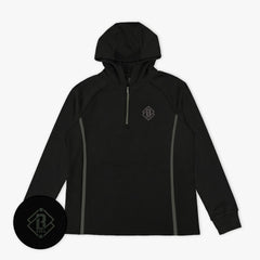 Diamond Tech Knit Zip Hoodie - Black