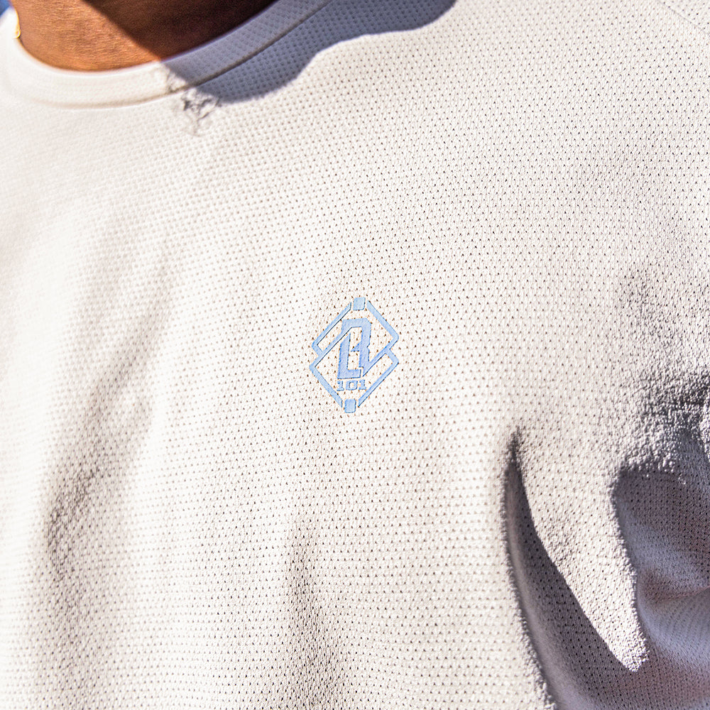 Diamond Tech Youth Tee - Bone/Light Blue