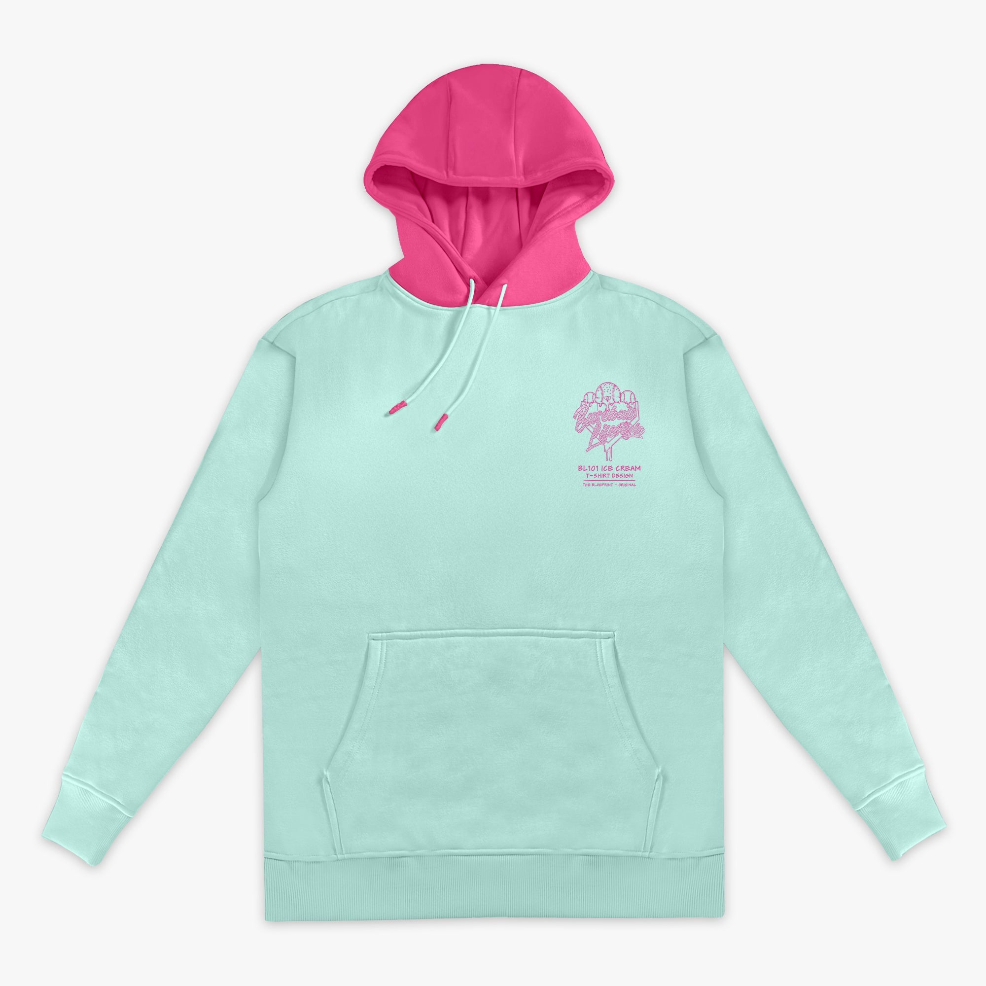 OG Ice Cream Design Hoodie - Light Blue