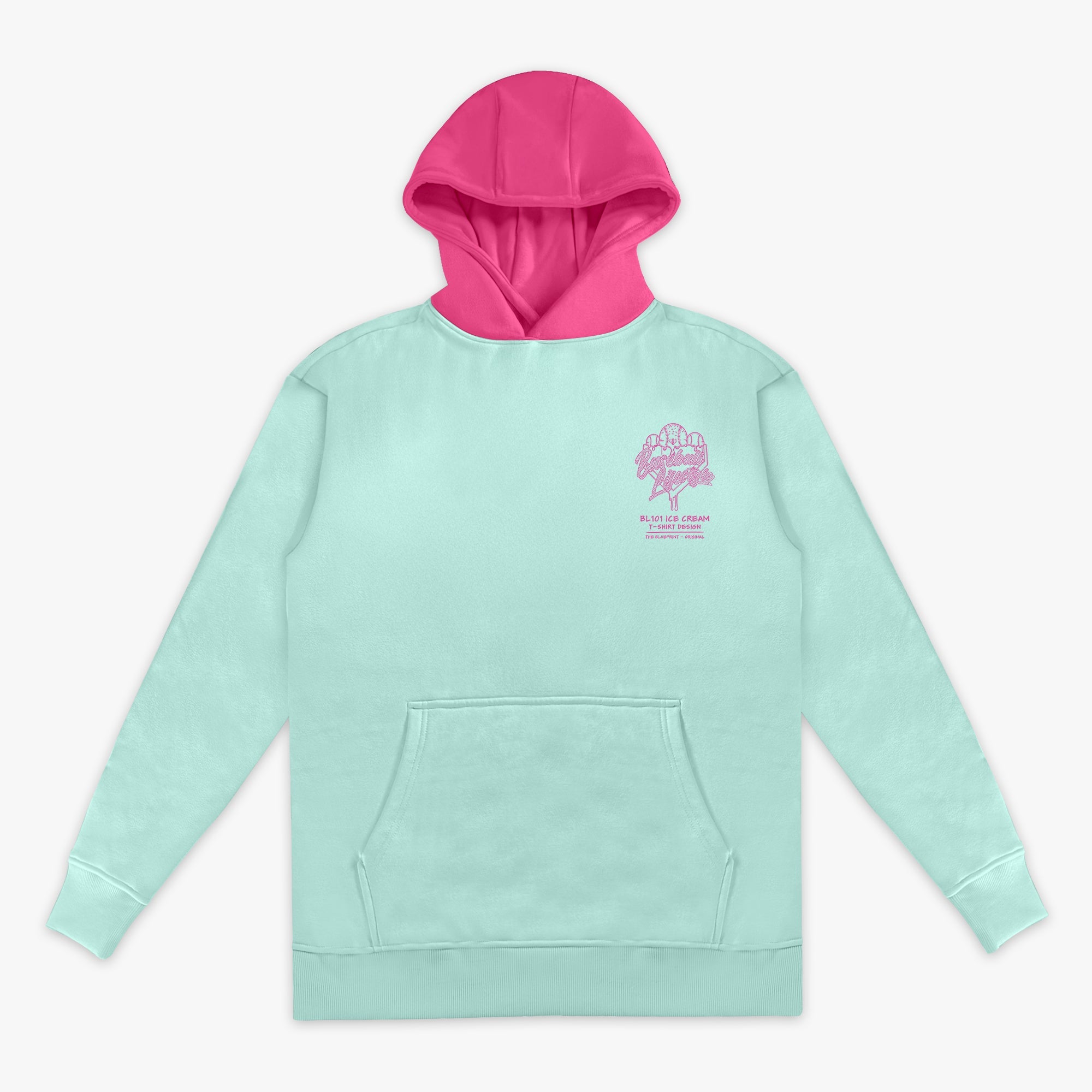 OG Ice Cream Design Youth Hoodie - Light Blue