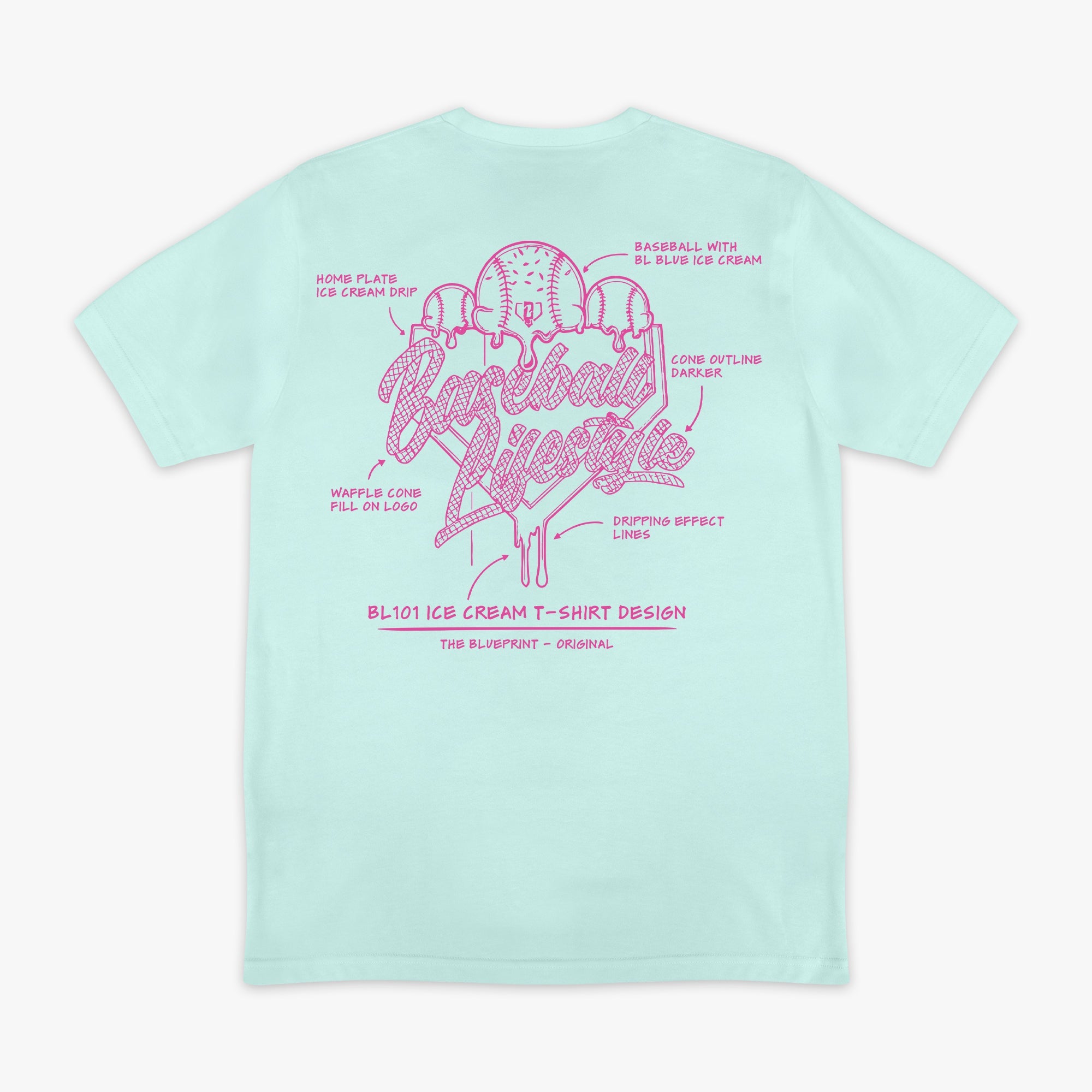 OG Ice Cream Design Tee - Light Blue