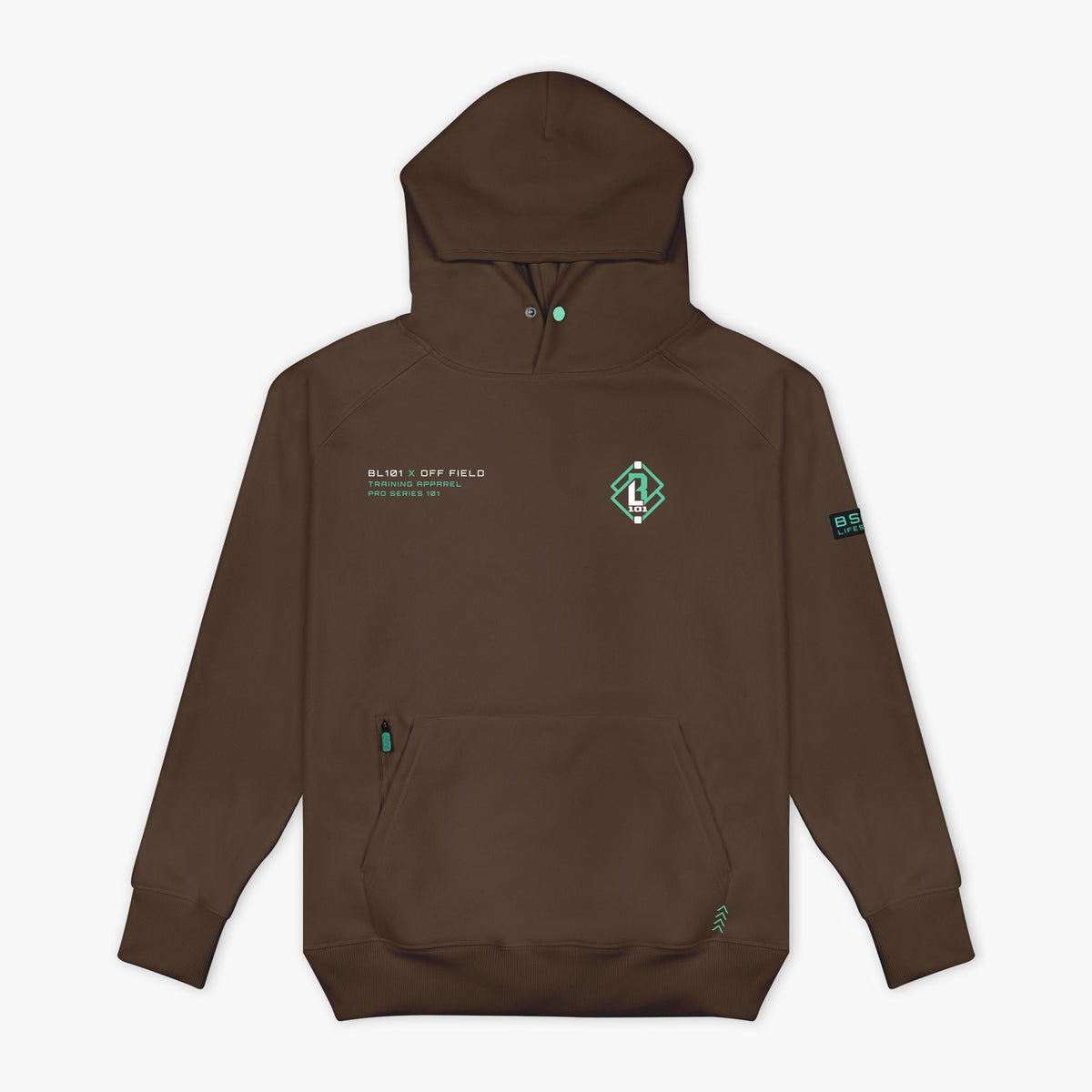 Off-Field Waffle Performance Youth Hoodie - Brown/Mint