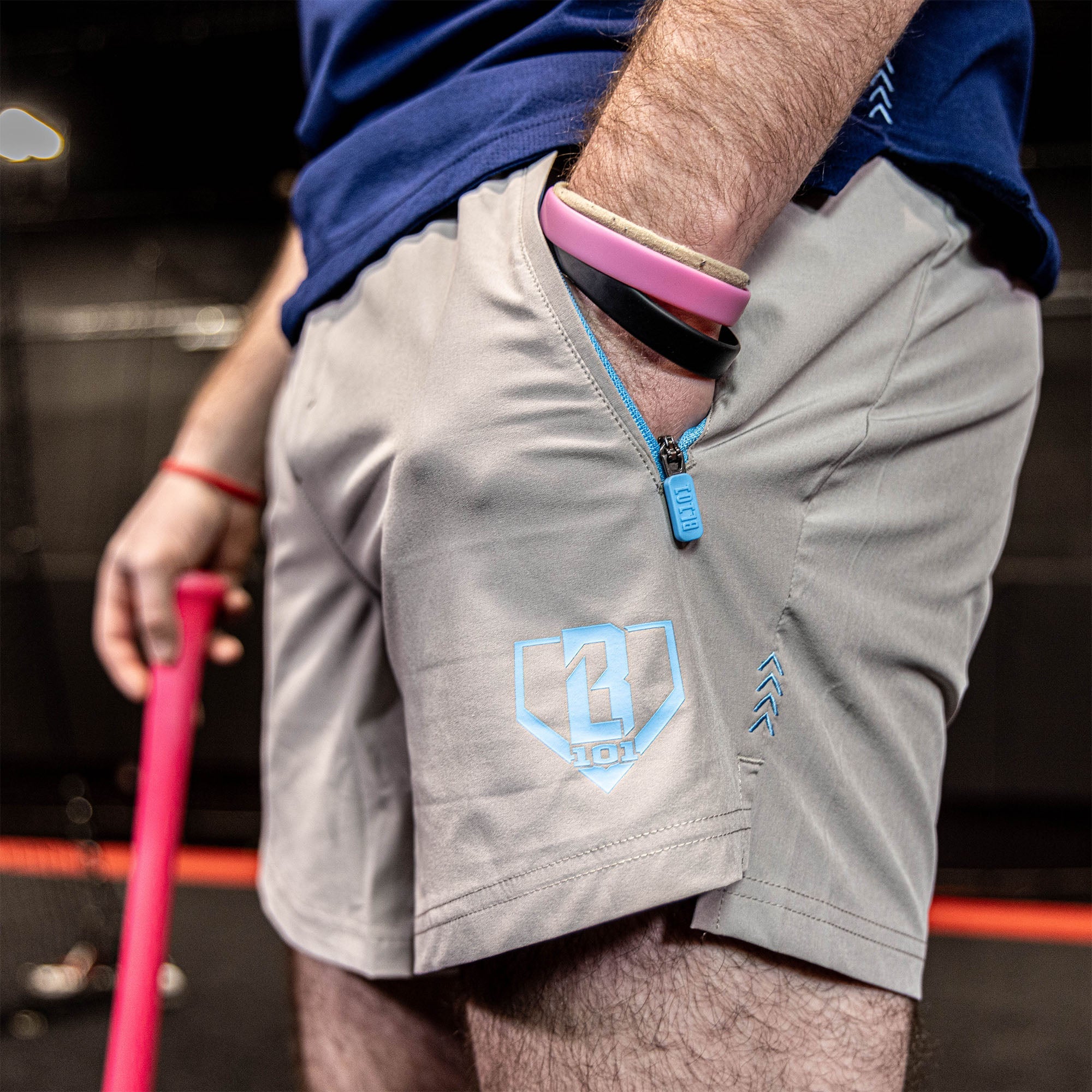 Pro Series Youth Shorts V2 - Gray/Light Blue