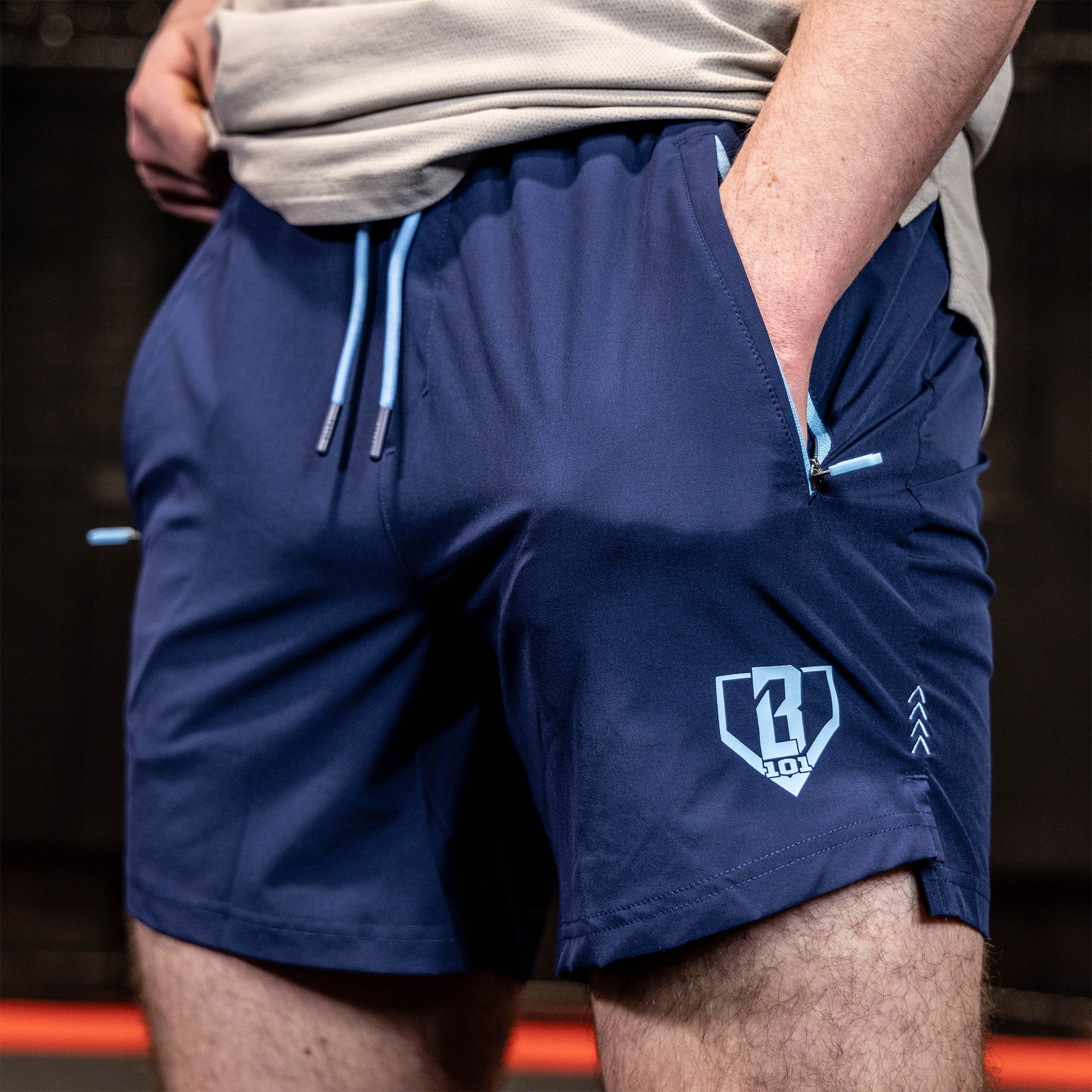 Pro Series Youth Shorts V2 with Liner - Navy/Light Blue