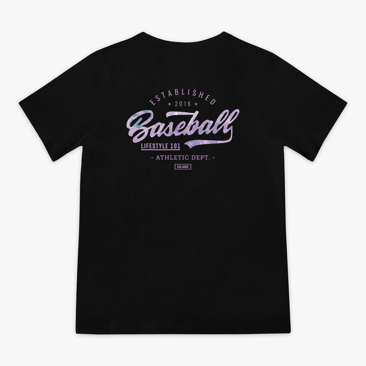 Realtree Established Youth Tee - Black/Aspect-Lavender