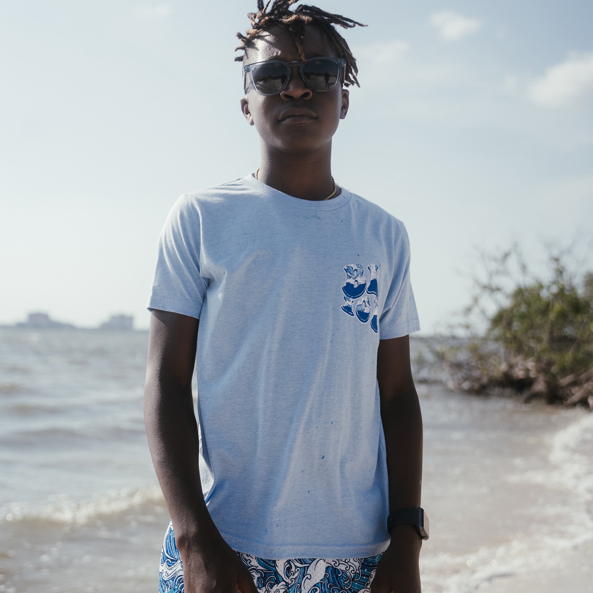 Wave Tee - Cotton Candy Blue