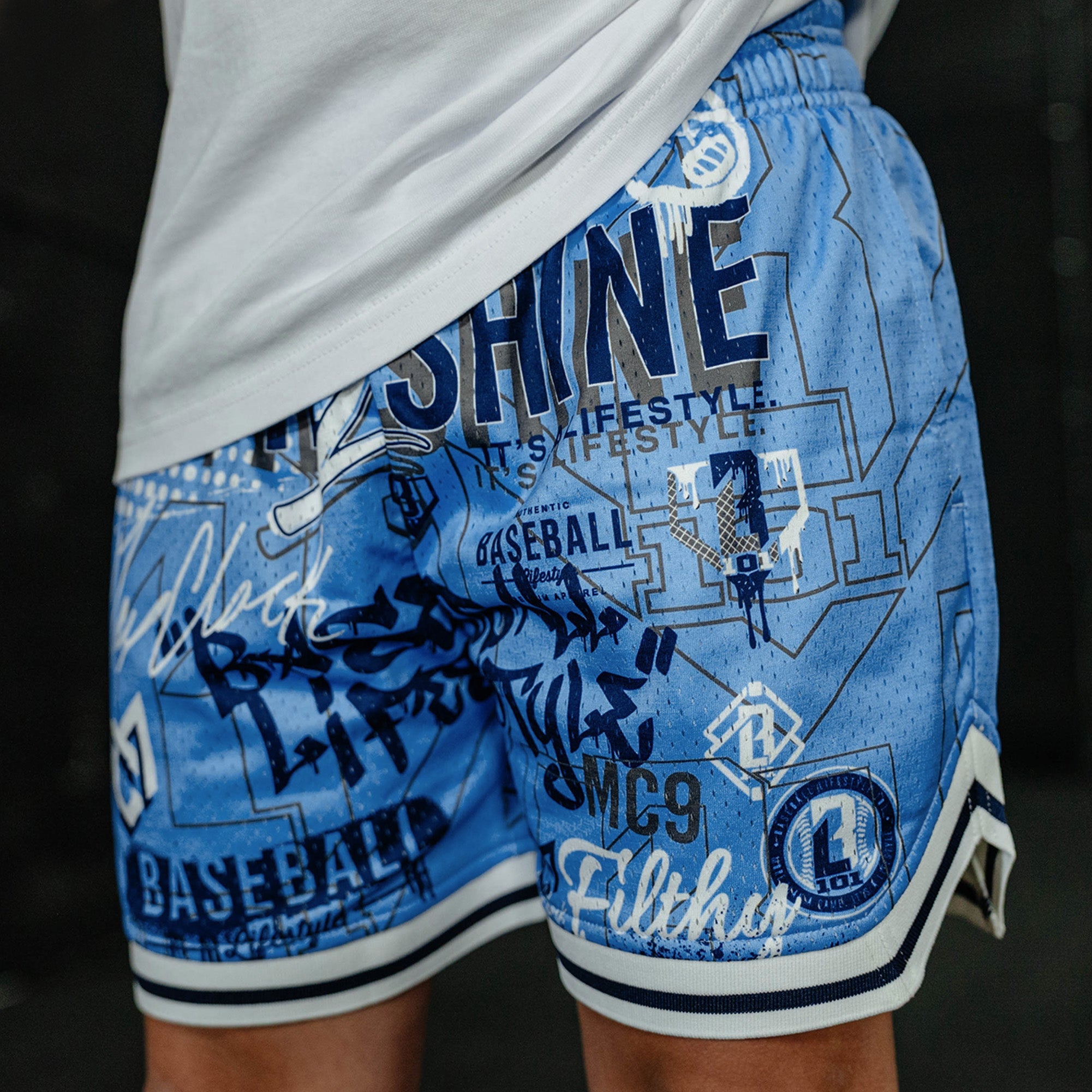 Time 2 Shine Icons Youth Court Shorts - Blue