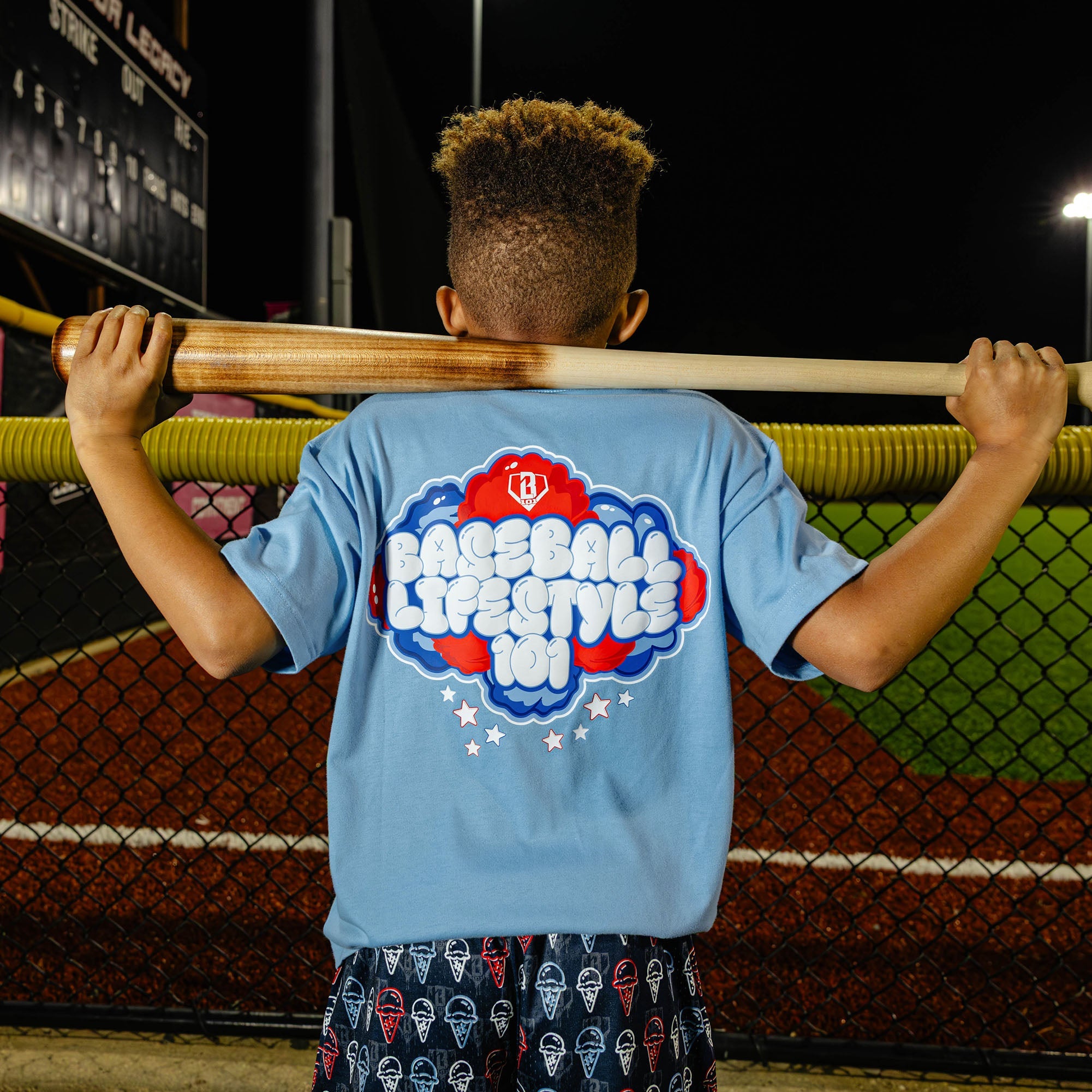 Cotton Candy Youth Tee - Light Blue