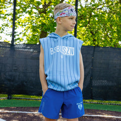 Pro Series Youth Shorts V2 With Liner - Blue Pinstripes