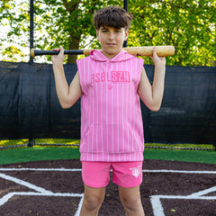 Pro Series Youth Shorts V2 With Liner - Pink Pinstripes