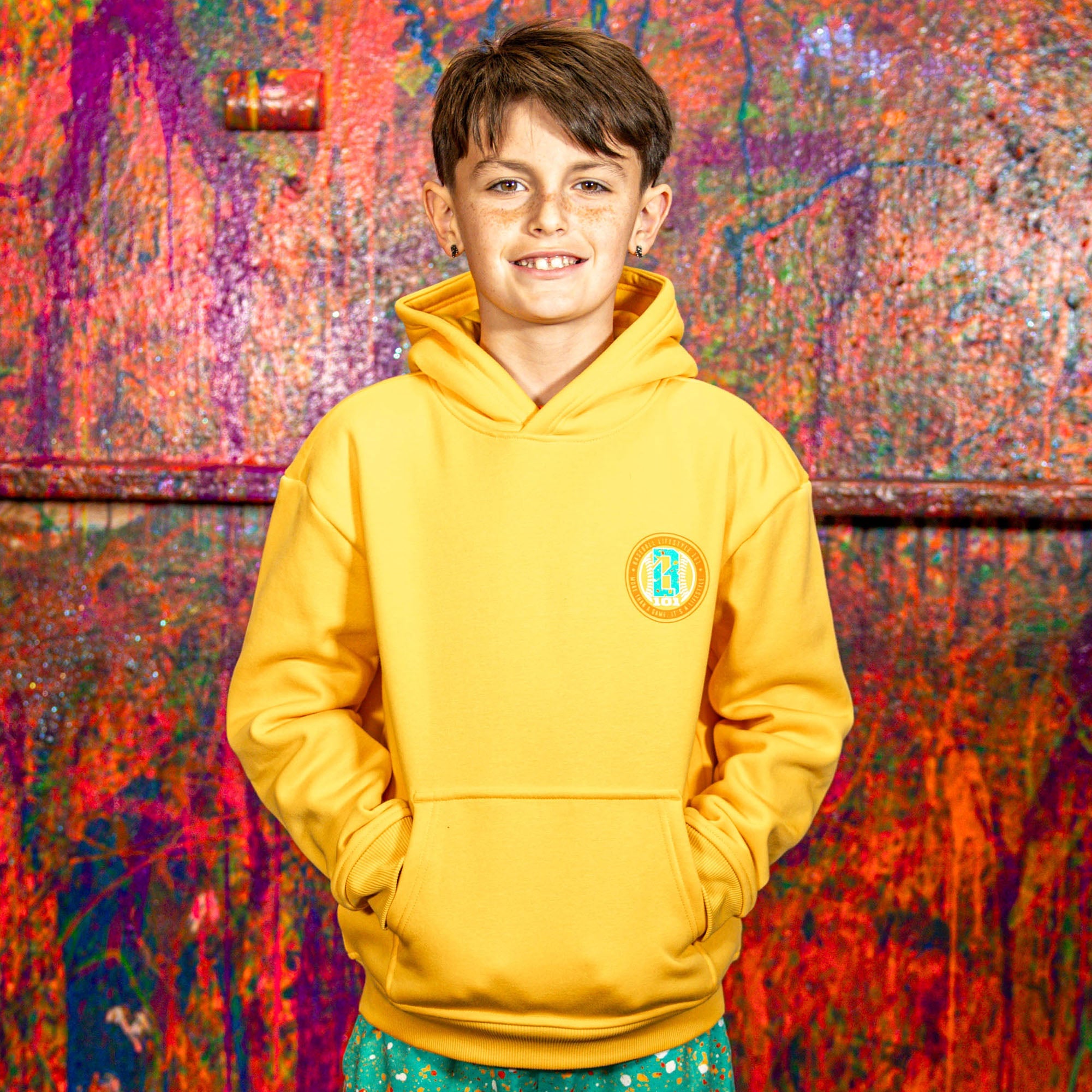 Splatter Youth Hoodie - Orange