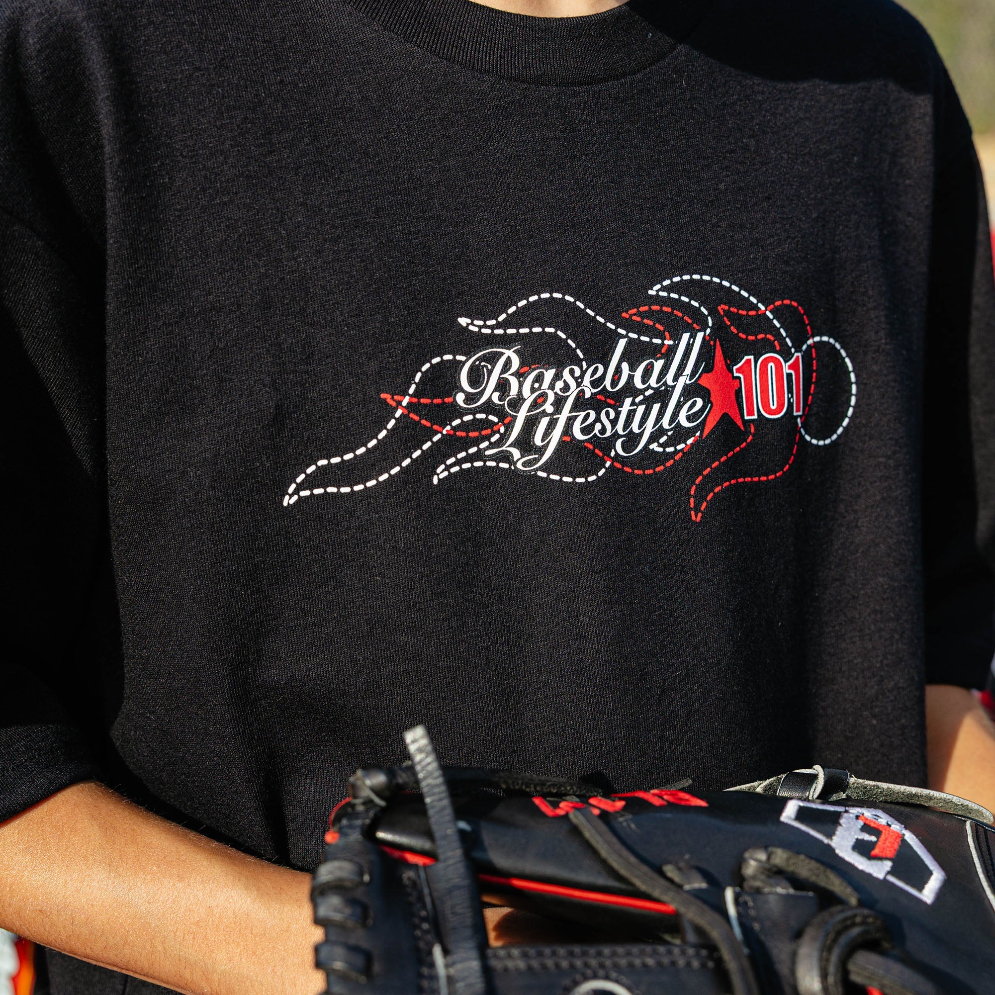Flames Stitched Youth Tee