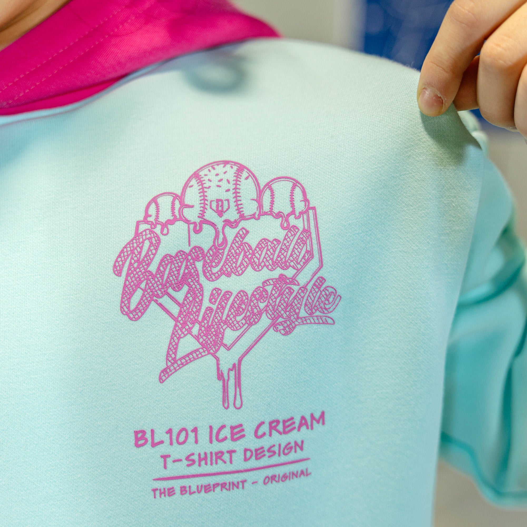 OG Ice Cream Design Youth Hoodie - Light Blue