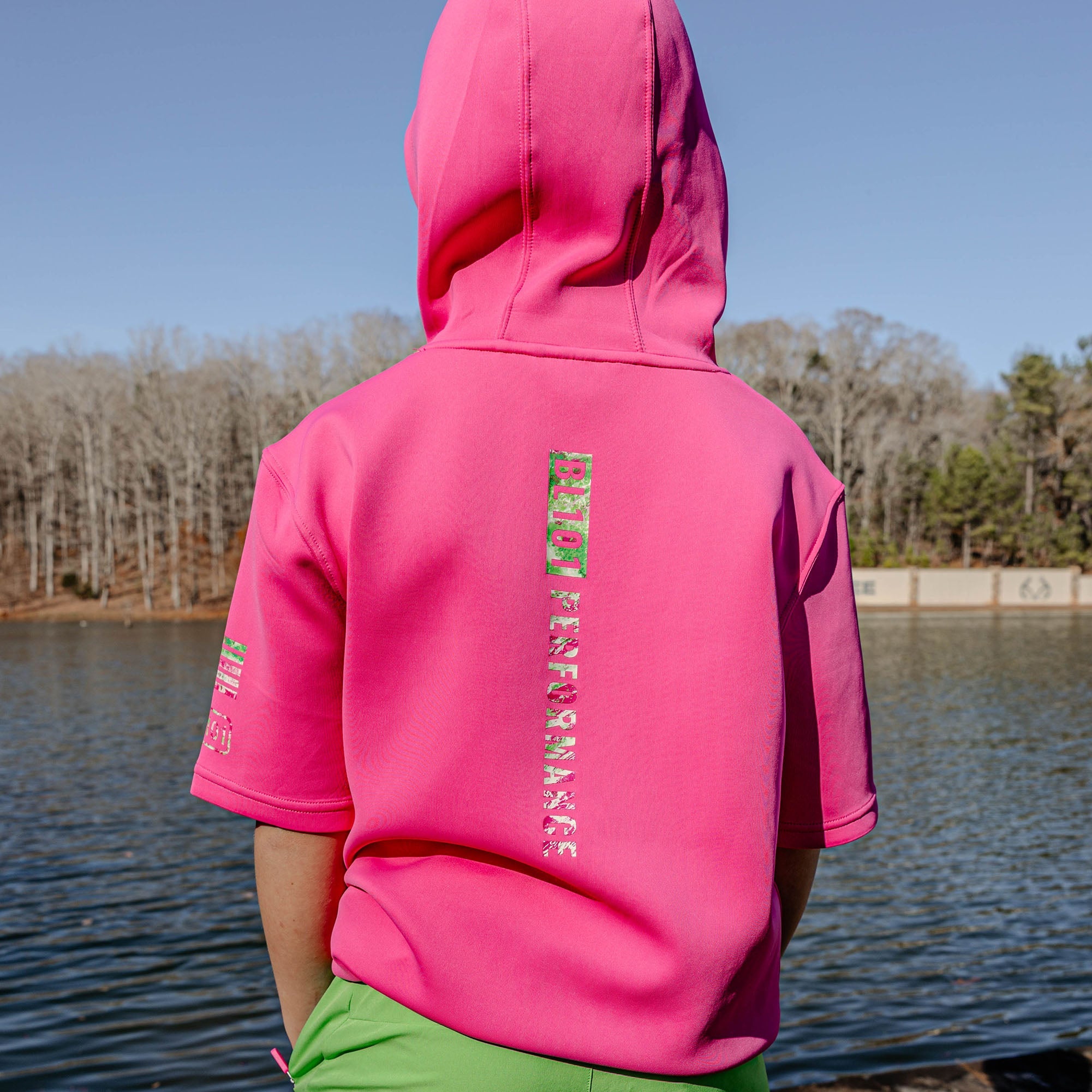 Realtree BSBL-SZN Short Sleeve Youth Hoodie V3 - Pink/Aspect-Pink