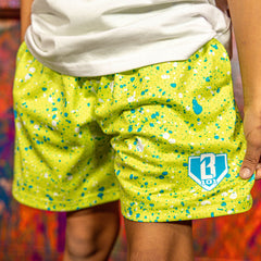 Splatter Youth Shorts - Highlighter Yellow