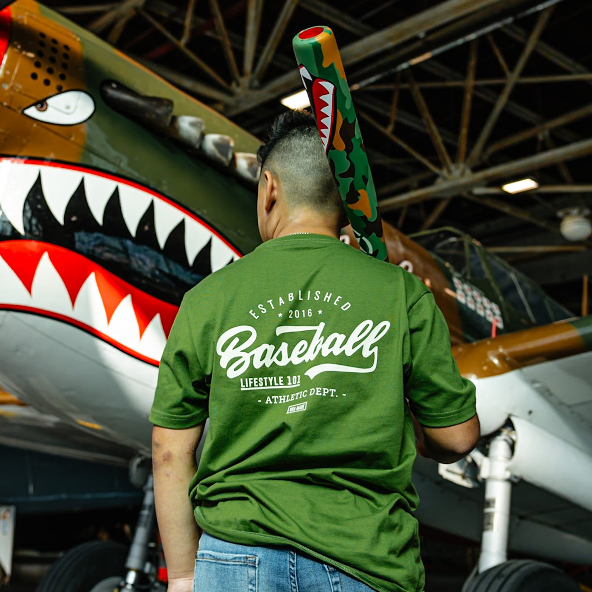 Established Youth Tee - Green/Bone