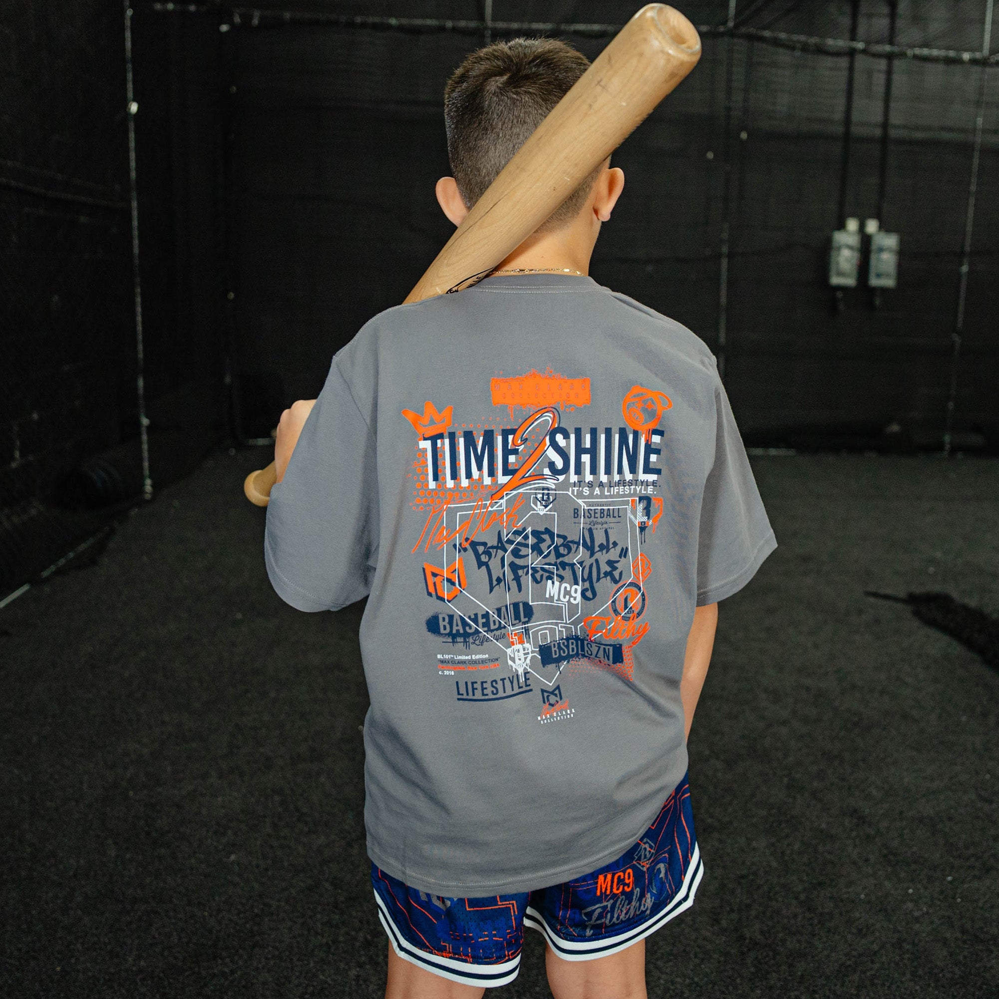 Time 2 Shine Icons Youth Court Shorts - Navy