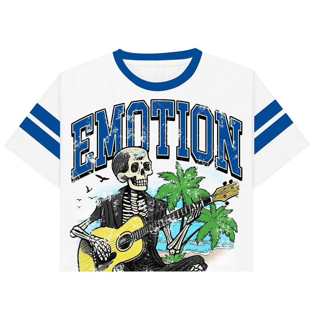 Mixed Emotion Striped Graphic Tee