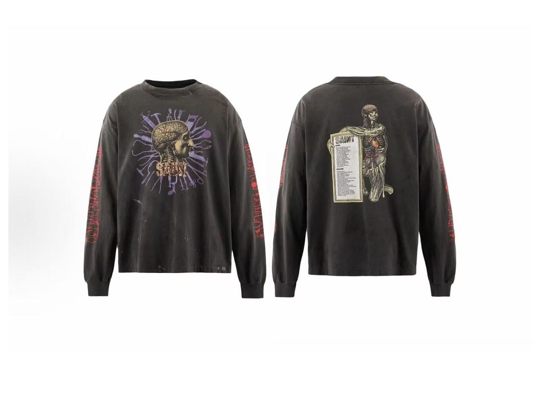 Saint Michael Vintage Artwork & Typography Graphic Sweatshirt
