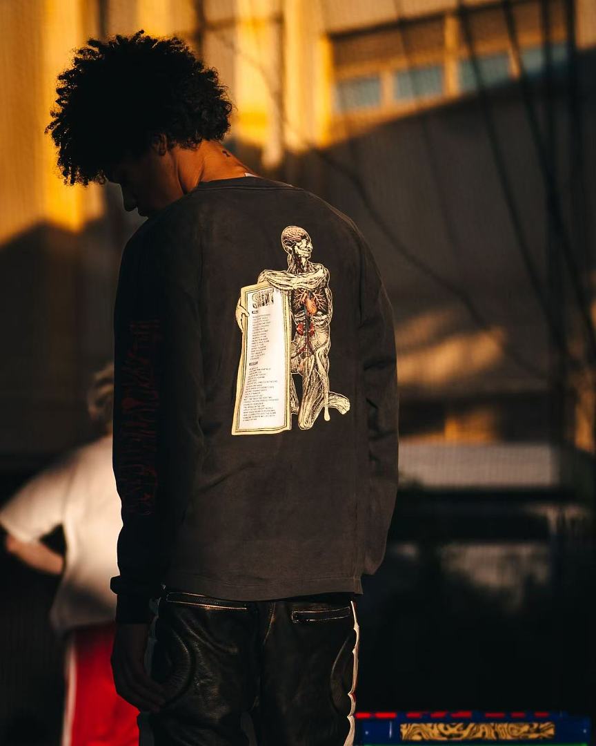 Saint Michael Vintage Artwork & Typography Graphic Sweatshirt