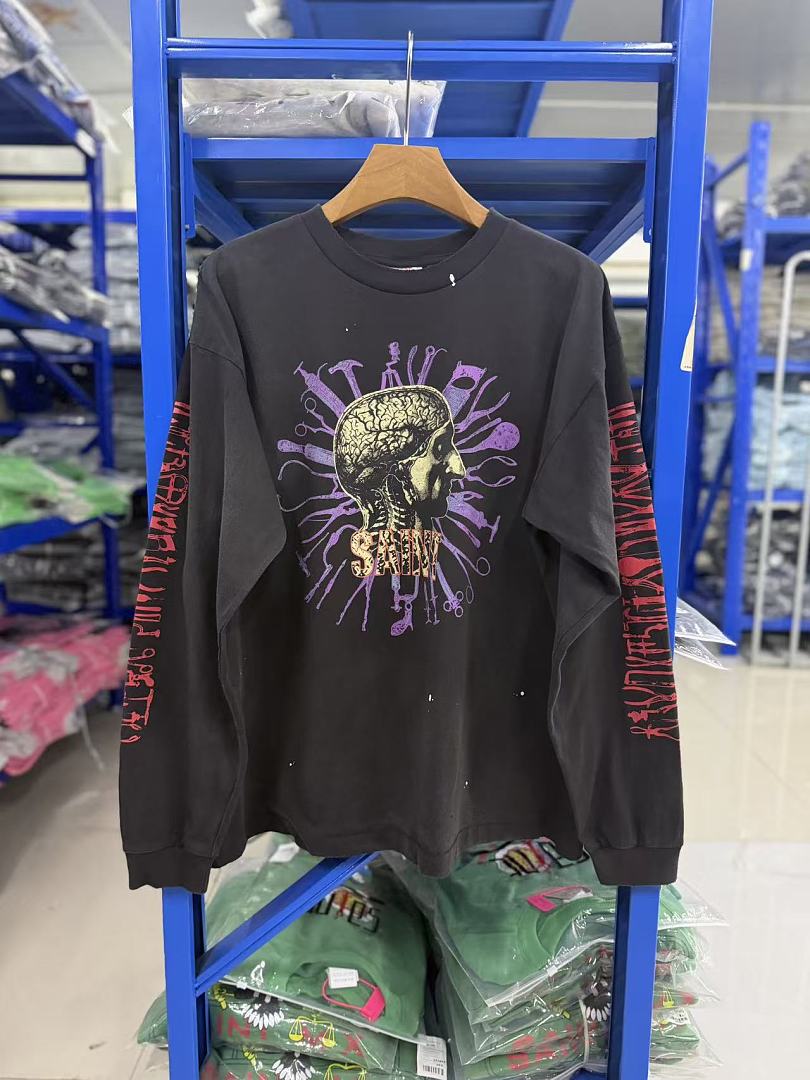 Saint Michael Vintage Artwork & Typography Graphic Sweatshirt
