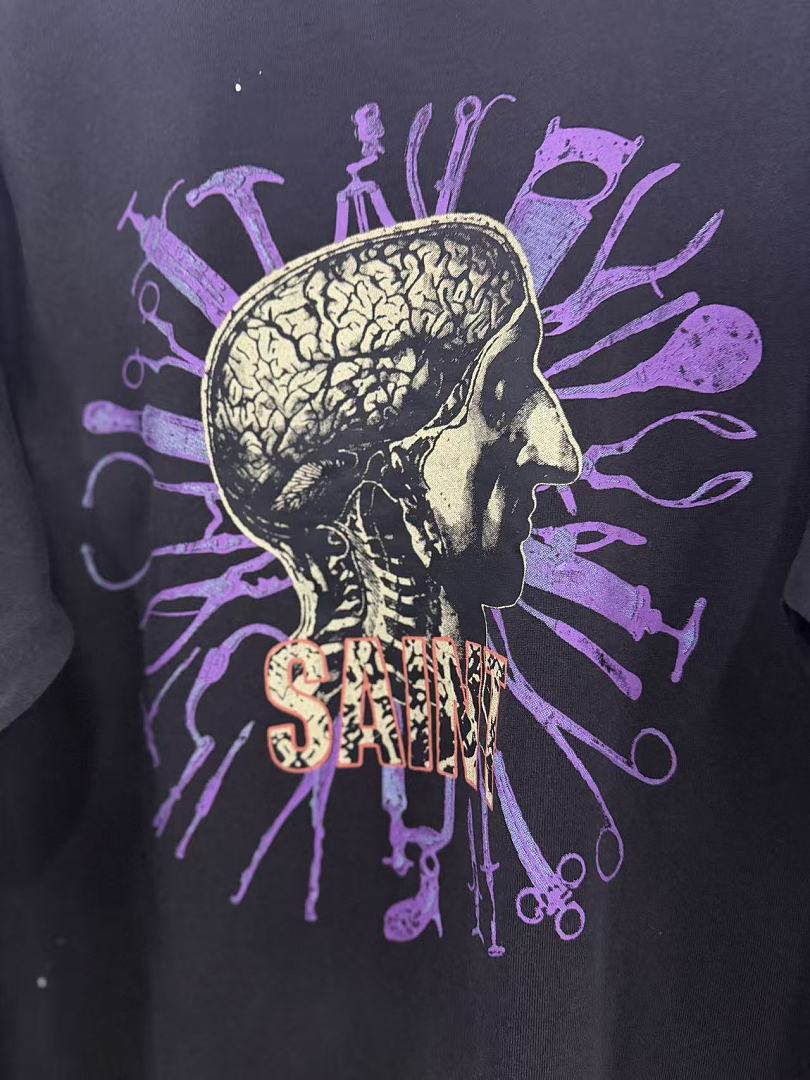 Saint Michael Vintage Artwork & Typography Graphic Sweatshirt