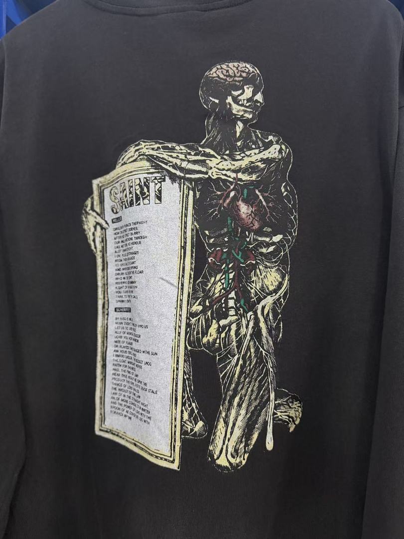 Saint Michael Vintage Artwork & Typography Graphic Sweatshirt